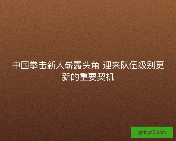 中国拳击新人崭露头角 迎来队伍级别更新的重要契机 中国拳击新人崭露头角 迎来队伍级别更新的重要契机